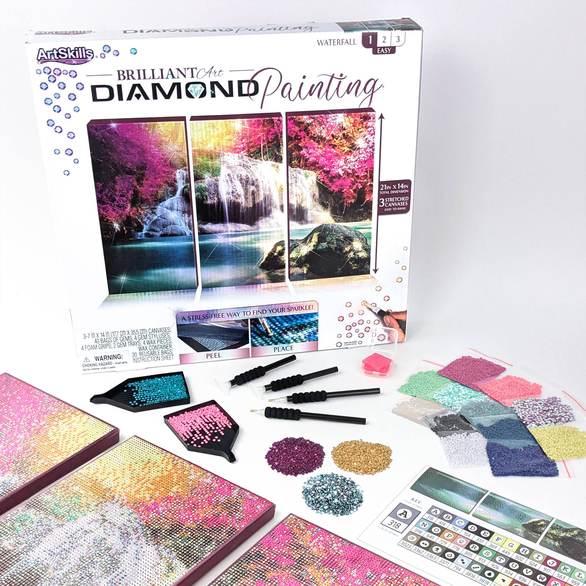 ArtSkills® Brilliant Art Spring Waterfall Stretched Canvas Diamond Painting Kit